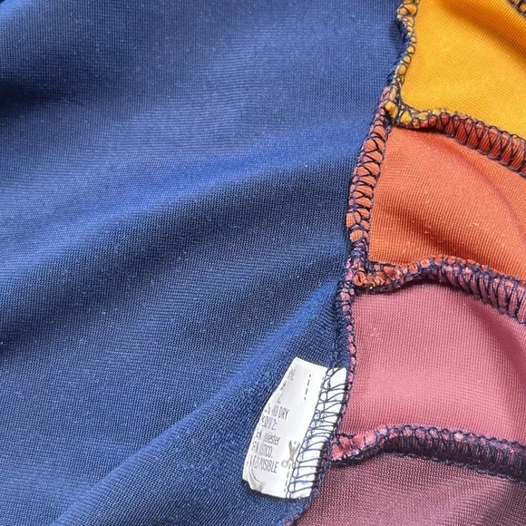 Forever 21 Velour Velvet Color-block Striped Bodysuit Sz M - Picture 7 of 7